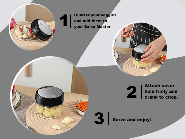 Mini Garlic Chopper,Manual Food Chopper Vegetable Cutter