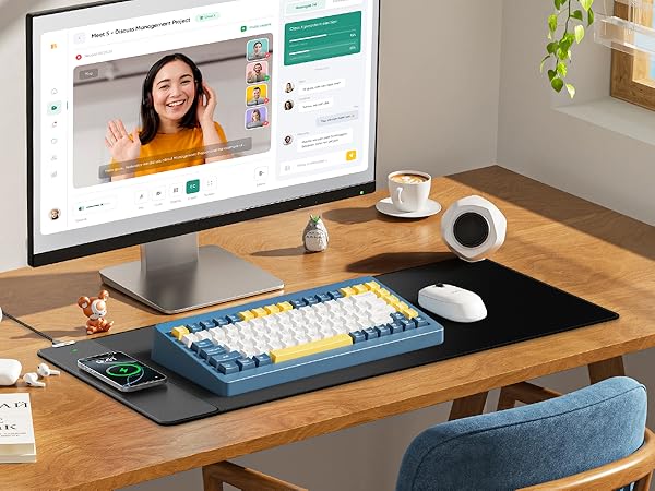 magnetic wireless charging mouse pad