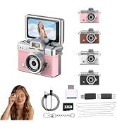 Pyxfeiiu Mini Keychain Camera,1080P Mini Digital Camera,Retro Flip Screen Small Bodycam,Pocket-Si...