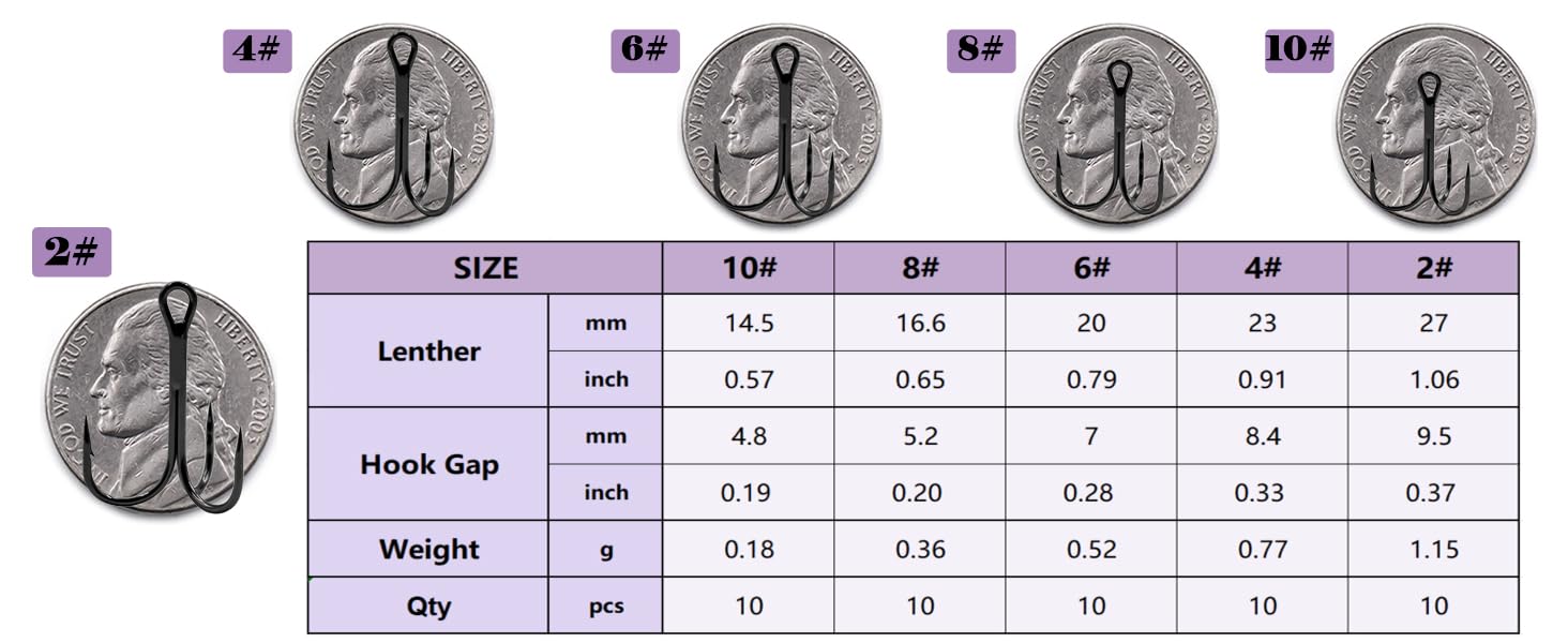 Treble Fishing Hooks