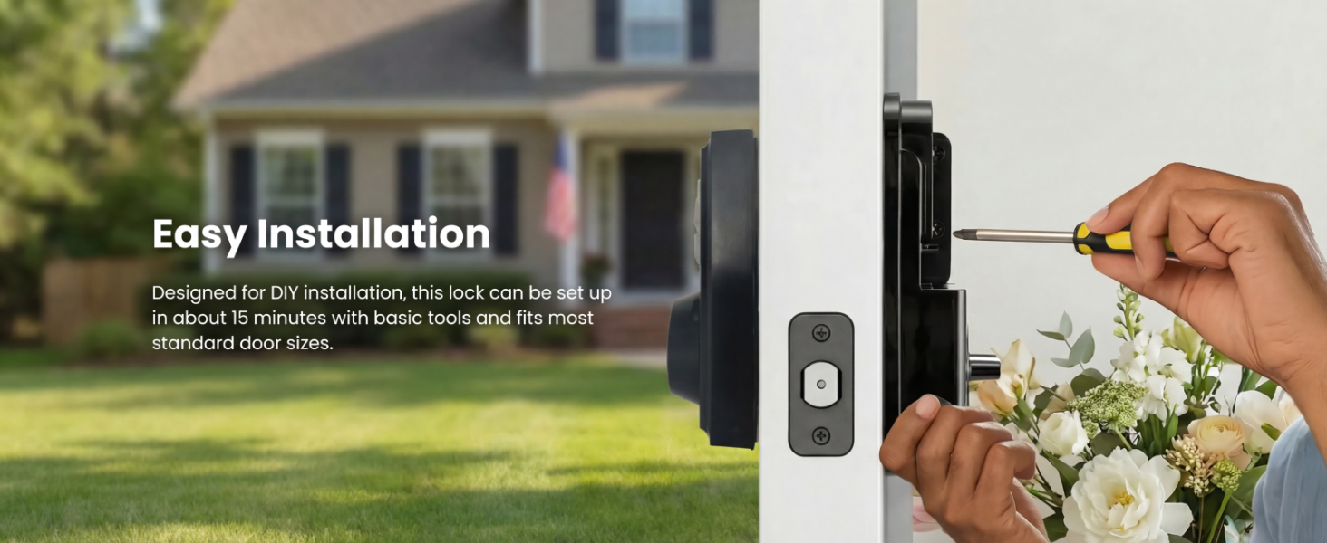 Easy DIY installation in 15 minutes fits most standard door sizes