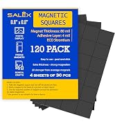 Small Magnets for Crafts with Adhesive Backing 0.8 x 0.8 in - Pack of 120 Self Sticky Magnetic Do...