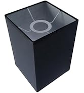 MY MIRONEY Square Lampshades Black Linen Lamp Shades Modern Style Lampshade Cover Replacement for...