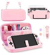 PAWDIARY Cute Sakura for Nintendo Switch 2 Carrying Travel Case Accessories, Pink Hard PC Switch ...
