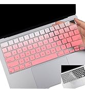 2 Pack Colorful Keyboard Cover for 2024-2023 MacBook Air M3 M2 13.6" 15.3" A2941 A3114 A2681 A311...