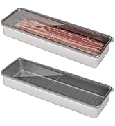 Freshmage Bacon Container for Refrigerator, 304 Stainless Steel Airtight Deli Meat Storage Contai...
