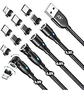 A.S Magnetic Charging Cable[4PACK, 3.3/3.3/6.6/6.6ft]-3 in 1 Magnetic Phone Charger Data Transfer...