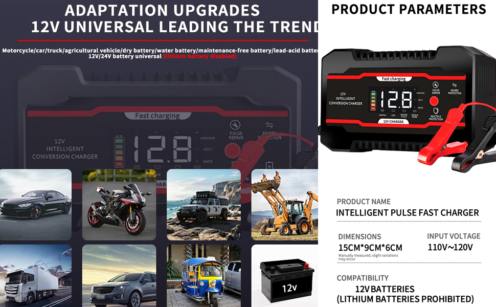 YUANCOX Car battery charger 12v 6A