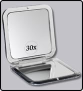 MIRRORVANA Small Compact 15X Magnifying Mirror for Travel - Handheld, Foldable Lightweight