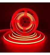HAMRVL COB LED Strip Lights Red,DC12V 16.4ft/5M 320leds/M CRI90 Bright Flexible LED Tape 8mm, for...
