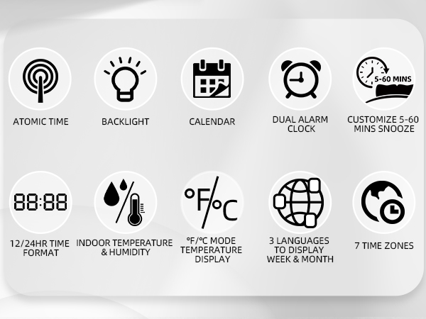 atomic clock with backlight
