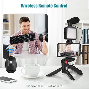 vlog kit with microphone and light