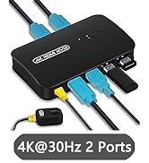 DGODRT HDMI USB KVM Switch 2 Port Selector Box for 2 Computers Share Keyboard Mouse Printer and 1...