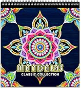 FUNLAVIE Mandala Coloring Book for Adults Relaxation and Teens Stress Relief, Spiral Coloring Boo...