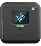 KuWFi 5G Mobile Hotspot Router,Long Lasting 6000mAh Battery.5G WiFi 6 SIM Cellular Router Travel ...