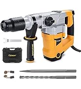 Hoteche 1-9/16-Inch SDS Max Rotary Hammer Drill - 12.5A 3 Funtions Heavy Duty Demolition Hammer f...
