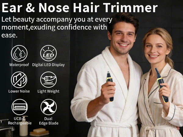 Nose &amp; Eyebrow Hair Trimmer for Women Men,Painless Rechargeable Ear &amp; Nose Hair Trimmer Clipper