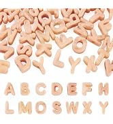 FASHEWELRY 50Pcs Chunky Large Letter Beads for Paracord Keychains Making | PeachPuff Large Hole B...
