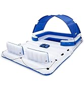 Bestway CoolerZ Tropical Breeze Party Island, Large 6 Person Adult Inflatable Lounger Lake Float