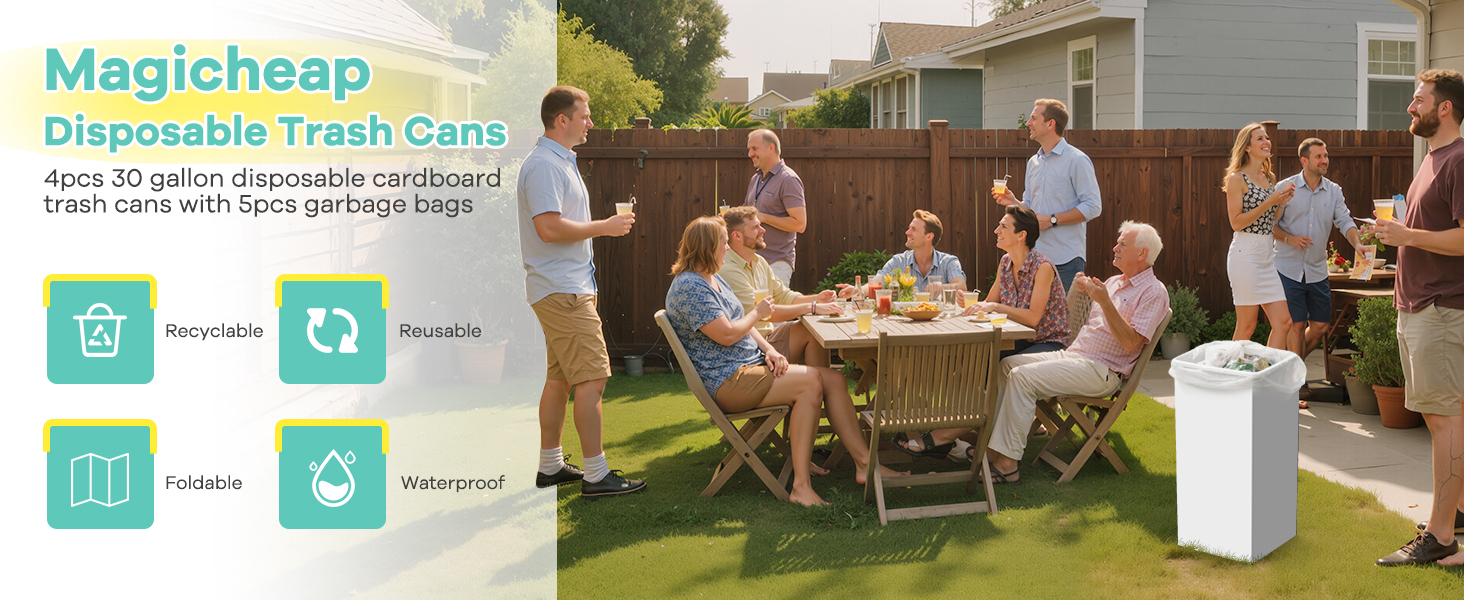 disposable trash cans for parties