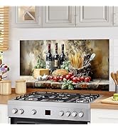 AOHMPT Kitchen Wallpaper and Stove Backsplash Stickers - Waterproof PVC Vinyl Peel &amp; Stick Decals...