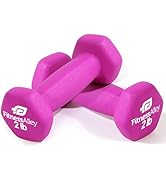 Fitness Alley Neoprene Coated Workout Dumbbells set of 2 – Anti Roll, Non Slip with Smooth Grip F...