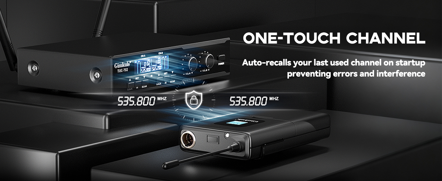 Wireless Bodypack Transmitter and Receiver, Professional Lavalier Mic for Church, Stage, Interviews