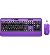 Wireless Keyboard and Mouse - Quiet Keyboard and Mouse Wireless Combo, 2.4G Full-Sized Ergonomic ...