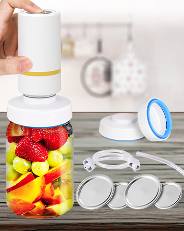 Electric Mason Jar Vacuum Sealer Food Vacuum Saver Can Sealer Jar Seal Pump Kit