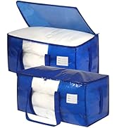 VTSVTS Blue Heavy Duty Moving Bags, 2 pcs Large Storage Bins with Lids, 29 x 14 x 14 In Moving To...