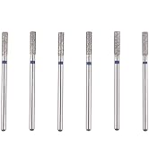 MZCMSL Barrel Cuticle Nail Drill Bit Set with Case, 6pcs Pro Diamond Nail Bits for Nail Salon Man...