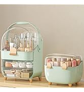 Makeup Organizer with Lipstick Holder, Skincare Organizers Storage Box Cosmetic Display Cases, Te...