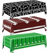 Pymurod Football Party Decorations Tablecloth Disposable Plastic Touchdown Table Cover Game Day T...