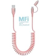 2 in 1 USB C and Lightning Cable [MFi Certified] 60W Fast Charging &amp; Data Sync Apple CarPlay &amp; An...