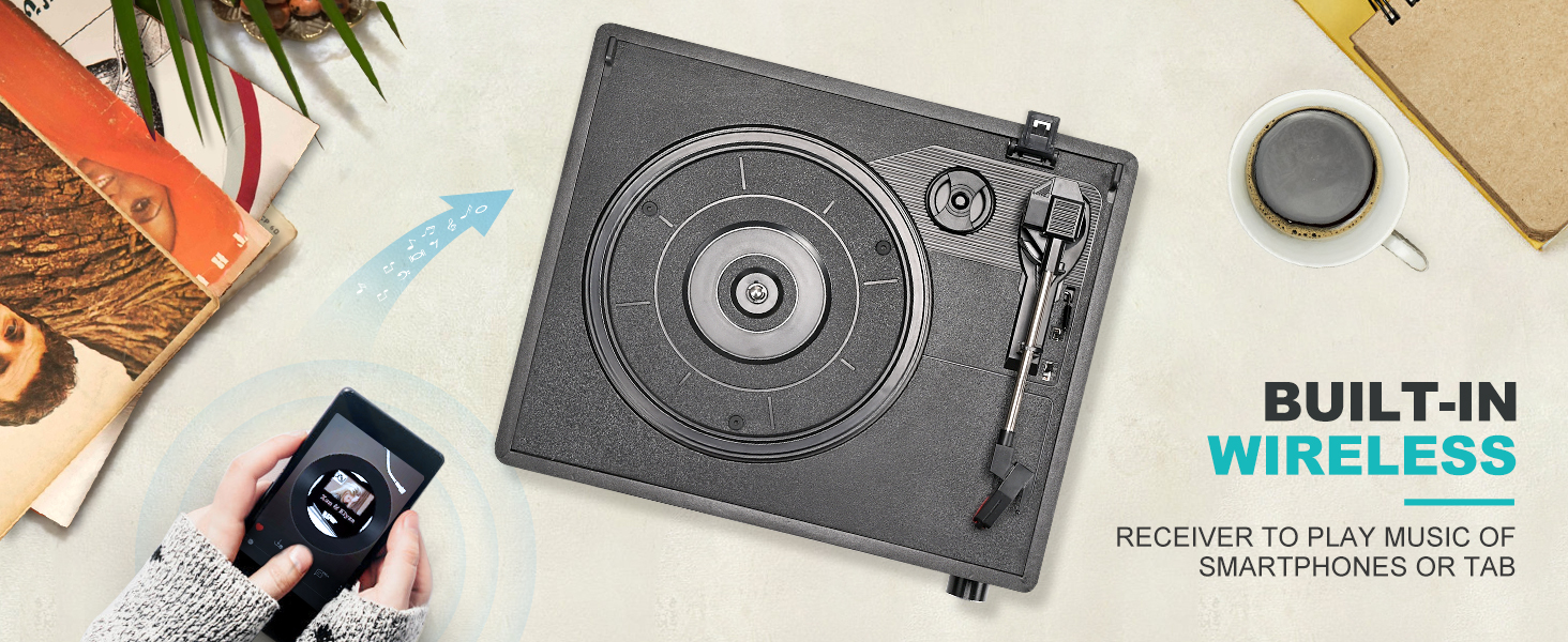 bluetooth turntable with speakers