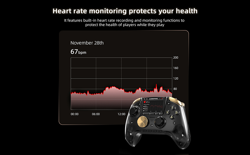 Gaming Controller with Steam/Linux/Android/Switch/IOS Bluetooth Controller Gamepad Hall Effect