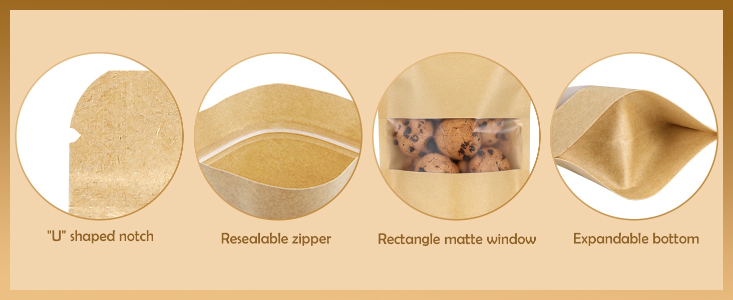 kraft zip lock bags