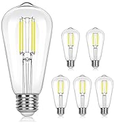Lepro Dimmable LED Edison Bulbs 4000K Daylight White, 5.5W, 60 Watt Equiv. E26 Light Bulbs Medium...