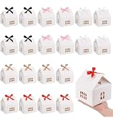 PH PandaHall 5 Colors House Shaped Gift Boxes, 20 Sets Cookie Boxes with Small Windows White Card...