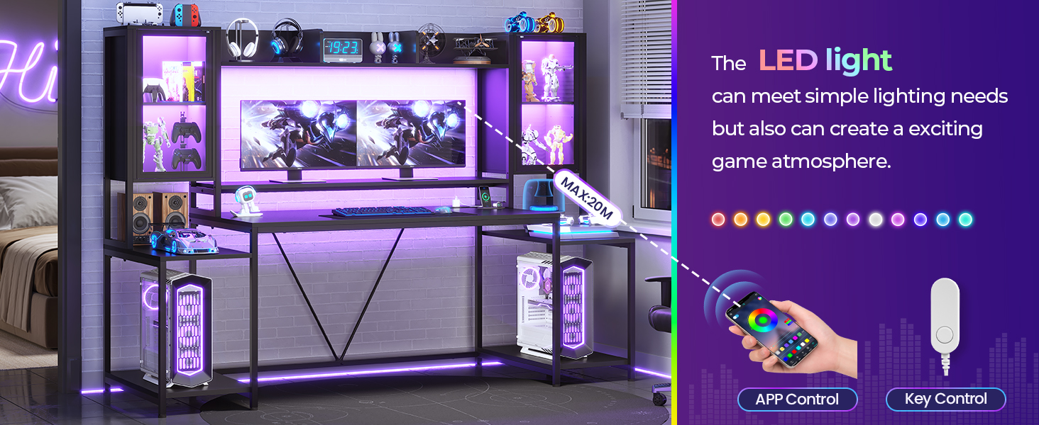 gaming desk with led lights