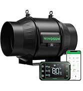 VIVOSUN AeroZesh T6 Inline Duct Fan, Quiet 6" 408 CFM Ventilation Exhaust Fan w/EC Motor and Grow...