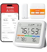 SwitchBot WiFi Indoor Outdoor Thermometer Meter Pro Pack with Outdoor Meter and Hub Mini (Matter ...