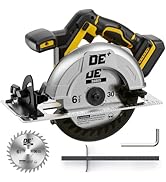 Brushless Cordless Circular Saw, for DeWalt 20V Max Battery, 6-1/2 Inch Aluminum Alloy Blade, 800...
