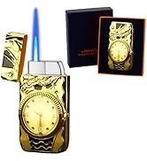 Torch Lighter, Jet Flame Butane Lighters,Relief Embossed Dragon Design Refillable Gas Lighter,Adj...