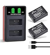 Pickle Power 2-Pack LP-E17 Battery and LED Dual Charger for Canon EOS R50 R8 RP R10, Rebel T6i T7...