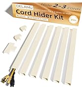 Delamu Beige Cord Hider, 85in Cord Covers for 2-3 Wires on Wall, Self-Adhesive Cable Hider, Wire ...