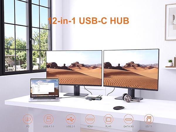laptop docking station dual monitor