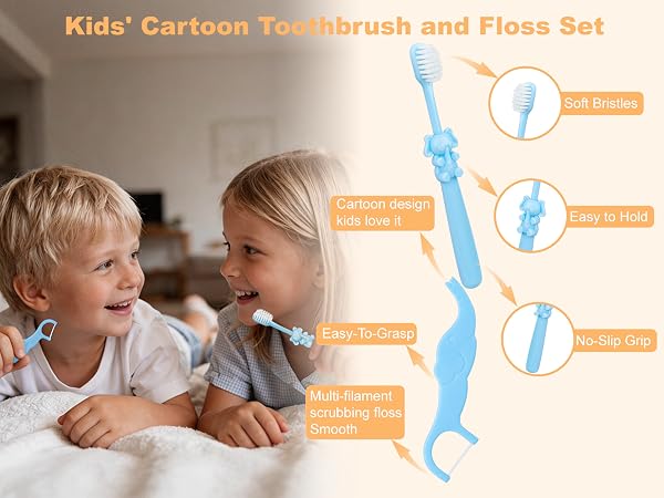 Individually Wrapped Kids Toothbrushes Floss