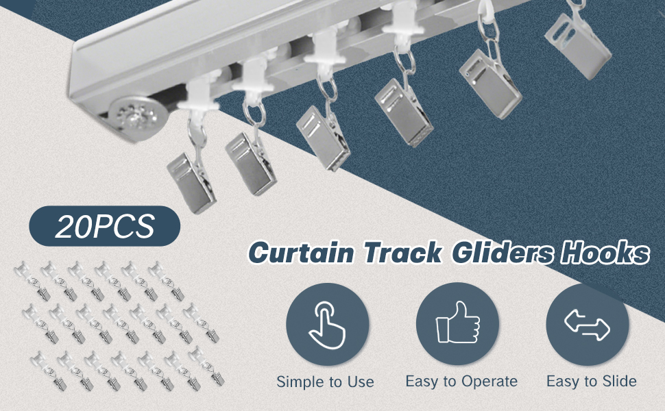 Curtain Track Gliders Hooks