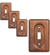 YDJSA 4-Pack Single Toggle Light Switch Cover Plate,Decorative Single Toggle Wall Plate for Rusti...